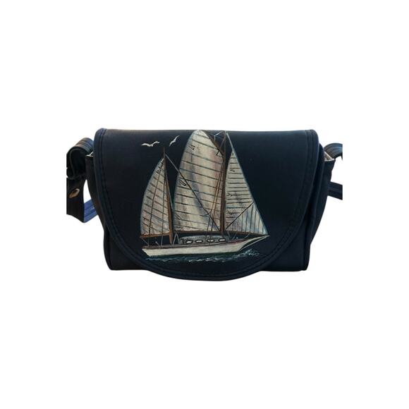 Original Florida Keys Handbags - The Original Florida Keys Painted Leather Handbag Boat Harbour NWT